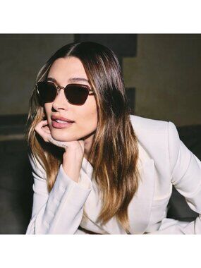 VOGUE EYEWEAR x Hailey Bieber 0VO4245S Sunglasses Rose Gold & Dark Brown
